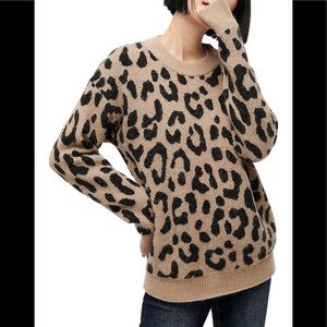 J. Crew leopard print pullover sweater